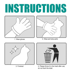 Pet Leave-In Cleaning Gloves Dog Bath Cat Clean Dry Cleaning Gloves Deodorizing Odor Removal