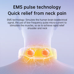 Neck Massager with Heat, Portable Neck Lymphatic Massager for Pain & Fatigue Relief