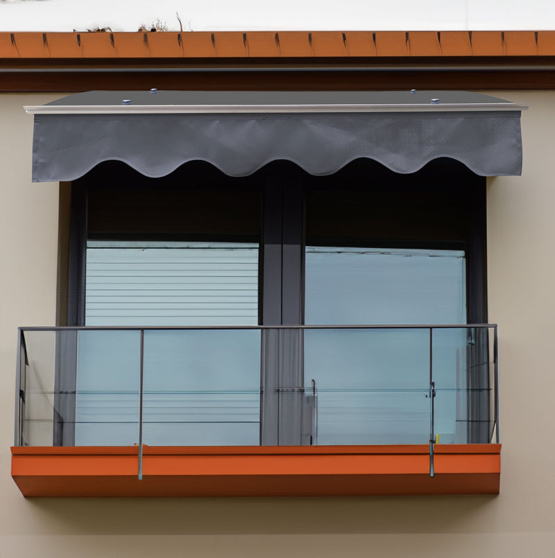 DA4734W Series Door Window Awning Made of 0.137 Inch Thick Crystal Polycarbonate Sheet in size of 47