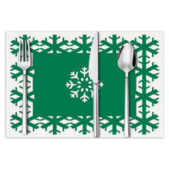 Christmas snowflake print placemat Christmas party decoration table mat living room dining table insulation mat