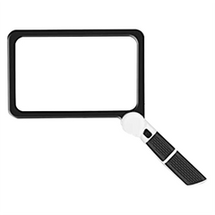 Full-Page 5X Magnifying Glass for Reading, Folding Lighted Magnifier with 48 LED Lights, Rectangular Handhold Magnifier