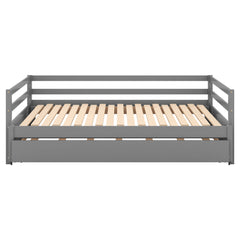 Twin or Double Twin Daybed with Trundle Gray