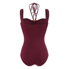 Strap decoration hollow neck hanging strap one-piece swimsuit women's long skirt set
