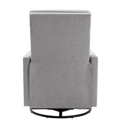Modern Upholstered Rocker Nursery Chair Plush Seating Glider Swivel Recliner Chair Gray