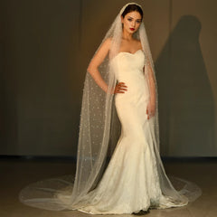 Pearl Hair Band Bridal Veils Extra Long Royal Cathedral Length Veil Wedding Veils with Comb Wedding Hair Accessories