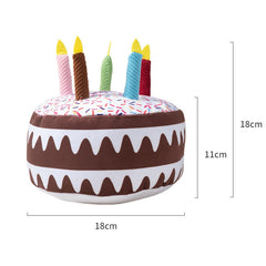 Pet Toy Birthday Cake Celebration Play Doll for Dogs with Sound and Chew Function Small Cake