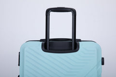 3 Piece Luggage Sets ABS Lightweight Suitcase with Two Hooks, Spinner Wheels, TSA Lock, (20/24/28)   Green