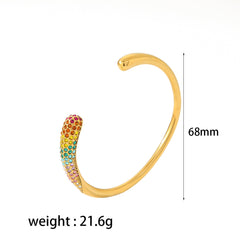 Colorful zirconium full diamond high-end fashion stainless steel casting bracelet bracelet bracelet accessories