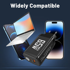 Computer laptop adapter GaN GaN PD65W fast charging head QC3.0 charger