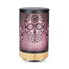 100ml Iron Metal Humificador De Aroma 7 Colors Led Lamp Ultrasonic Electric Skull Aroma Diffuser With Remote