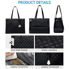 2-in-1 Travel Tote: Laptop & Insulated Lunch Bag. Ideal for Business, Work, Nursing, Office, College, Casual Use
