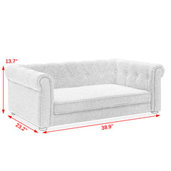 Elegant Rectangle Pet Bed for Medium and Large Dogs, Durable Elevated Dog Sofa Bed, Comfortable Dog Couch Beige