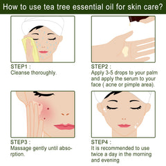 Tea Tree Essential Oil, Repair Acne Pore Shrinkage Hydrating Face Care Essential Oil