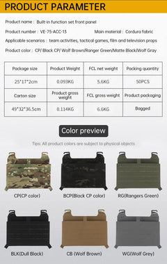WoSporT can accommodate three 5.56 (or two 7.62) inner pockets with built-in function cover camouflage front panel