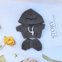 17cm Vinyl Macaron Plush Keychain Pulling Cloth Pendant Labubu Doll for Hoodie Pants Set
