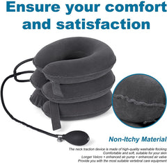 Cervical Traction Device Neck Support Pillow Inflatable Adjustable Neck Stretcher Three-Layer Inflatable Neck Pillow