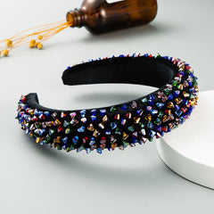 New Baroque Headband Feminine Color Hand-Stitched Glass Bead Headband Thin Sponge Headband