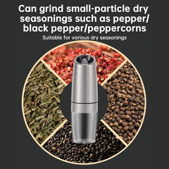 Electric Spice Grinder: Automatic, Gravity-Operated, LED Light, Adjustable Coarseness