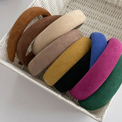 Candy colored velvet with wide edge sponge headband flocking