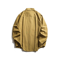 Checkered long sleeved loose casual shirt
