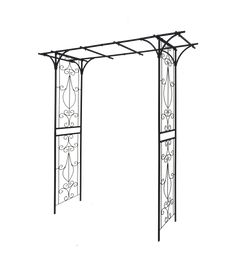 Metal Garden Arch L80.3'' x W20.47'' x H81.1'' Climbing Plants Support Rose Arch Outdoor Black