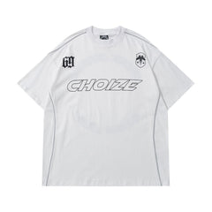 Letter printed short sleeved T-shirt men's loose sportswear American fashion brand niche summer round neck T-shirt top