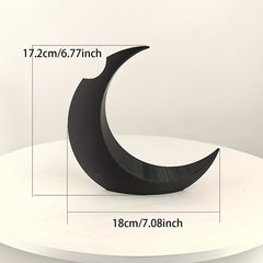 3D-printed Gothic Moon Vase, fits dried & artificial flowers. A unique home decor and desktop charm, a great gift too.