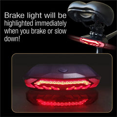 Bike Alarm Tail Light with Turn Signals Multifunctional Waterproof USB Rechargeable  Electric Bell Bicycle Lamp Bike Rear Light