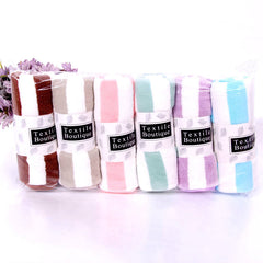 Coral Fleece Towel Thickened Absorbent Striped Edge Towel