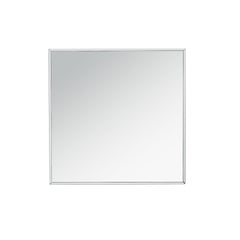 U-Can 11.8-inch silver square mirror coffee table with LED lights, modern diamond edge table, no assembly required