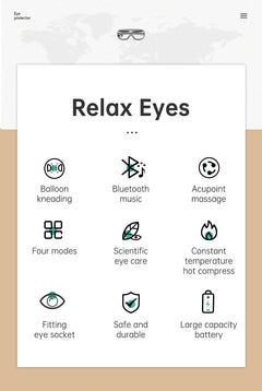 Eye Massager Air Pressure Vibration Eye Protector Bluetooth Eye Massage Relax Migraines Relief Improve Sleep