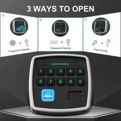 5 gun safes with 3 pistol pockets, quick access biometric adjustable heavy-duty gun rack mounted gun safes