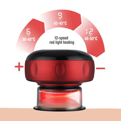 Electric Cupping Massager Scraping and Cupping Therapy Red Light Heating Vibration Pressotherapy Rechargeable Pain Relief