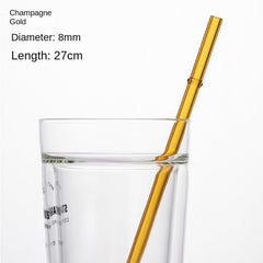 Eco-Friendly High Borosilicate Glass Straw Durable Heat-Resistant Starbucks Kids Straw 27cm Customized