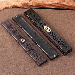 Wooden thread incense box, black sandalwood inlaid with boxwood, sleeping incense burner, incense burner, household indoor agarw
