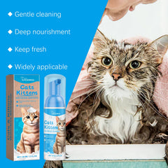 Cat Cleaning Mousse With Kitty Cleaning Foam Pet Care Gentle Non-Irritating Cleaning Mousse