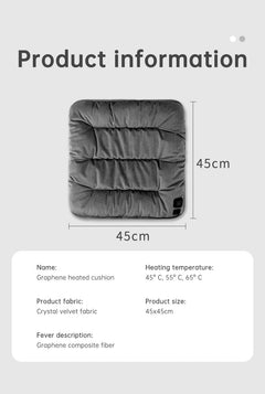 45X45cm USB Heating 3-speed Thermostat Cushion Office Sedentary Car Home Dual-use Winter Warm Physiotherapy Electric Heating Pad