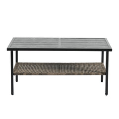 Patio Furniture, Outdoor Furniture, Seasonal PE Wicker Furniture, Four Set Wicker Furniture With Black Metal Table