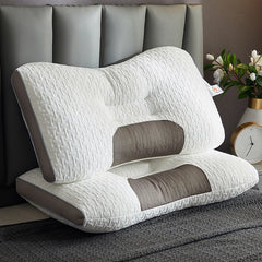 Light Luxury SPA Massage Pillow Single Pillow Core Neck Protection Adult Sleep Pillow Fiber Zone Massage Cervical Pillow Dormito