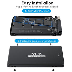 USB 3.0/SATA III 2.5-inch aluminum case M2 NGFF SSD solid state drive box