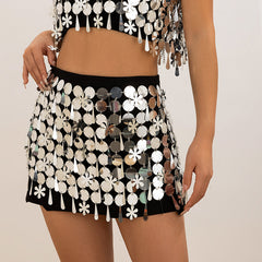 Cyberpunk nightclub style sexy slim fit backpack skirt Body Chain