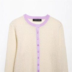 Spring New Style Round Neck Solid Color Loose Pullover Unique Charm Knitwear