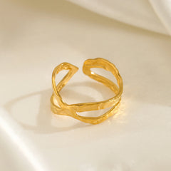 European and American fashion personality simple line cross opening ring