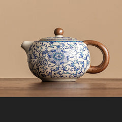 Kung Fu tea set blue and white lotus tea pot fair cup tea can ceramic lid bowl