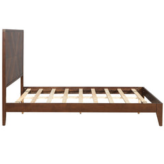 Mid-Century Modern Platform Bed Wood Slat Support with No Box Spring Needed,Queen, Walnut