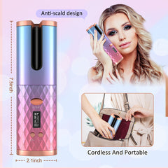 New Portable USB Charging Models Automatic Curling Iron Intelligent LCD Home Mini Lazy Hair Curler
