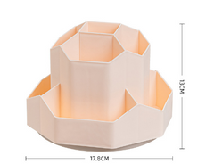 Large capacity rotatable pen holder plastic storage box rotating desktop stationery multifunctional office