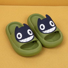 Big-Eyed Black Cat Cartoon Sandals One-Piece Soft Bottom Soft Face Parent-Child Amazon Baby Children's Slippers