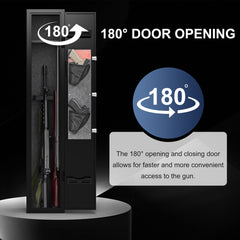5 gun safes with 3 pistol pockets, quick access biometric adjustable heavy-duty gun rack mounted gun safes