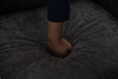 Large swivel chair, soft cushion armchair, modern chair, skin friendly gradient linen fabric, comfortable sitting gray